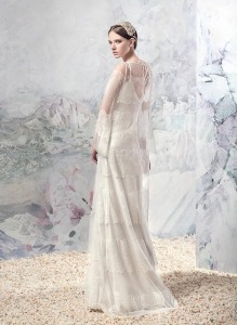 Style #1620ab, lace sheath wedding dress with long sleeves, available in white and ivory