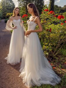 Style #13019, available in ivory; Style #13020, available in ivory