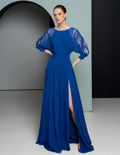 Dolman sleeve evening dress