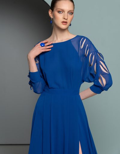 Dolman sleeve evening dress